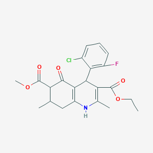 3-Ethyl 6-methyl 4-(2-chloro-6-fluorophenyl)-2,7-dimethyl-5-oxo-1,4,5,6,7,8-hexahydroquinoline-3,6-dicarboxylate