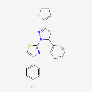 4-(4-chlorophenyl)-2-[5-phenyl-3-(thiophen-2-yl)-4,5-dihydro-1H-pyrazol-1-yl]-1,3-thiazole