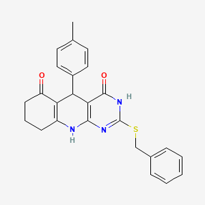 2-(benzylsulfanyl)-5-(4-methylphenyl)-5,8,9,10-tetrahydropyrimido[4,5-b]quinoline-4,6(3H,7H)-dione