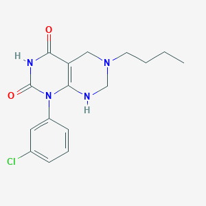 molecular formula C16H19ClN4O2 B11452804 6-butyl-1-(3-chlorophenyl)-5,6,7,8-tetrahydropyrimido[4,5-d]pyrimidine-2,4(1H,3H)-dione 