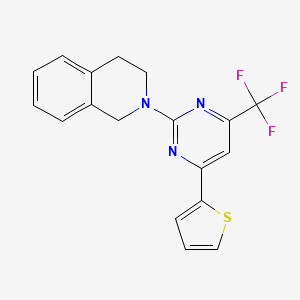 2-[4-(Thiophen-2-yl)-6-(trifluoromethyl)pyrimidin-2-yl]-1,2,3,4-tetrahydroisoquinoline