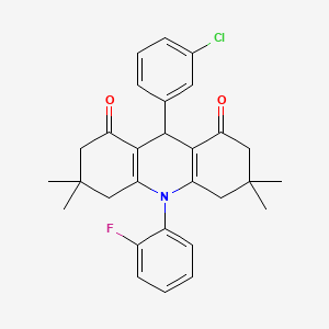 9-(3-chlorophenyl)-10-(2-fluorophenyl)-3,3,6,6-tetramethyl-3,4,6,7,9,10-hexahydroacridine-1,8(2H,5H)-dione