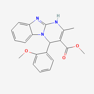 molecular formula C20H19N3O3 B11452879 Methyl 4-(2-methoxyphenyl)-2-methyl-1,4-dihydropyrimido[1,2-a]benzimidazole-3-carboxylate 