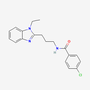 molecular formula C19H20ClN3O B11452882 4-chloro-N-[3-(1-ethyl-1H-benzimidazol-2-yl)propyl]benzamide 