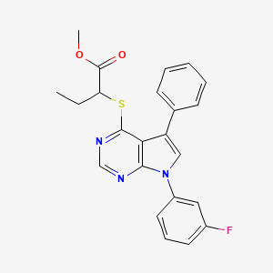 methyl 2-{[7-(3-fluorophenyl)-5-phenyl-7H-pyrrolo[2,3-d]pyrimidin-4-yl]sulfanyl}butanoate