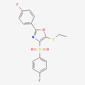 5-(Ethylsulfanyl)-4-(4-fluorobenzenesulfonyl)-2-(4-fluorophenyl)-1,3-oxazole