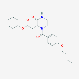 Cyclohexyl 2-[1-(4-butoxybenzoyl)-3-oxopiperazin-2-yl]acetate