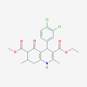 3-Ethyl 6-methyl 4-(3,4-dichlorophenyl)-2,7-dimethyl-5-oxo-1,4,5,6,7,8-hexahydroquinoline-3,6-dicarboxylate