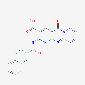 ethyl 7-methyl-6-(naphthalene-2-carbonylimino)-2-oxo-1,7,9-triazatricyclo[8.4.0.03,8]tetradeca-3(8),4,9,11,13-pentaene-5-carboxylate