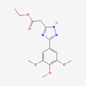 molecular formula C15H19N3O5 B11453024 ethyl 2-[3-(3,4,5-trimethoxyphenyl)-1H-1,2,4-triazol-5-yl]acetate 