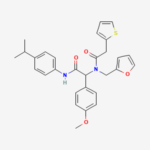 molecular formula C29H30N2O4S B11453032 N-(furan-2-ylmethyl)-N-[1-(4-methoxyphenyl)-2-oxo-2-{[4-(propan-2-yl)phenyl]amino}ethyl]-2-(thiophen-2-yl)acetamide 