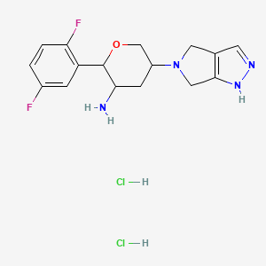 molecular formula C₁₆H₁₈F₂N₄O B1145304 2-(2,5-二氟苯基)-5-(4,6-二氢-1H-吡咯并[3,4-c]吡唑-5-基)氧杂-3-胺；二盐酸盐 CAS No. 951127-17-6