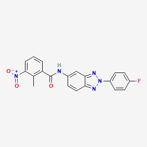 molecular formula C20H14FN5O3 B11453071 N-[2-(4-fluorophenyl)-2H-benzotriazol-5-yl]-2-methyl-3-nitrobenzamide 