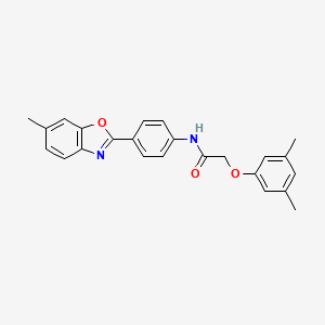 2-(3,5-dimethylphenoxy)-N-[4-(6-methyl-1,3-benzoxazol-2-yl)phenyl]acetamide