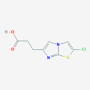 molecular formula C8H7ClN2O2S B11453101 3-(2-Chloroimidazo[2,1-b][1,3]thiazol-6-yl)propanoic acid 