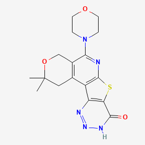 molecular formula C17H19N5O3S B11453106 4,4-dimethyl-8-morpholin-4-yl-5-oxa-11-thia-9,14,15,16-tetrazatetracyclo[8.7.0.02,7.012,17]heptadeca-1(10),2(7),8,12(17),15-pentaen-13-one 