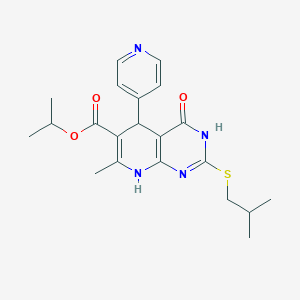 Propan-2-yl 7-methyl-2-[(2-methylpropyl)sulfanyl]-4-oxo-5-(pyridin-4-yl)-3,4,5,8-tetrahydropyrido[2,3-d]pyrimidine-6-carboxylate