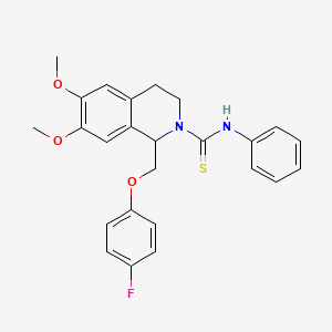 1-((4-fluorophenoxy)methyl)-6,7-dimethoxy-N-phenyl-3,4-dihydroisoquinoline-2(1H)-carbothioamide