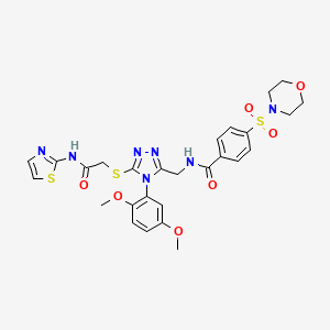 N-((4-(2,5-dimethoxyphenyl)-5-((2-oxo-2-(thiazol-2-ylamino)ethyl)thio)-4H-1,2,4-triazol-3-yl)methyl)-4-(morpholinosulfonyl)benzamide