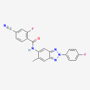 4-cyano-2-fluoro-N-[2-(4-fluorophenyl)-6-methyl-2H-benzotriazol-5-yl]benzamide