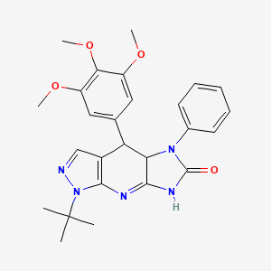 1-(tert-butyl)-5-phenyl-4-(3,4,5-trimethoxyphenyl)-4,4a,5,7-tetrahydroimidazo[4,5-b]pyrazolo[4,3-e]pyridin-6(1H)-one