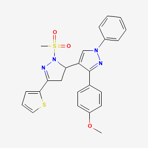 2-methanesulfonyl-3'-(4-methoxyphenyl)-1'-phenyl-5-(thiophen-2-yl)-3,4-dihydro-1'H,2H-3,4'-bipyrazole