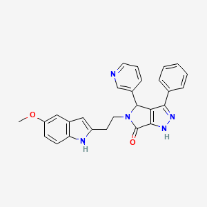 5-[2-(5-methoxy-1H-indol-2-yl)ethyl]-3-phenyl-4-(pyridin-3-yl)-4,5-dihydropyrrolo[3,4-c]pyrazol-6(1H)-one