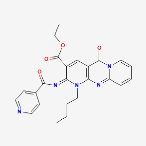 ethyl 7-butyl-2-oxo-6-(pyridine-4-carbonylimino)-1,7,9-triazatricyclo[8.4.0.03,8]tetradeca-3(8),4,9,11,13-pentaene-5-carboxylate