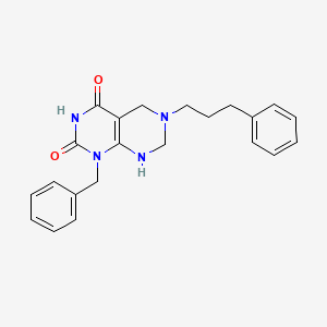 molecular formula C22H24N4O2 B11453230 1-benzyl-2-hydroxy-6-(3-phenylpropyl)-5,6,7,8-tetrahydropyrimido[4,5-d]pyrimidin-4(1H)-one 