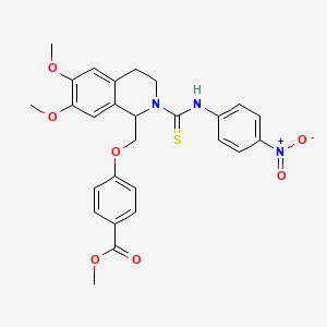 molecular formula C27H27N3O7S B11453237 Methyl 4-({6,7-dimethoxy-2-[(4-nitrophenyl)carbamothioyl]-1,2,3,4-tetrahydroisoquinolin-1-YL}methoxy)benzoate 