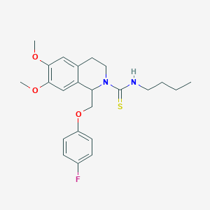 molecular formula C23H29FN2O3S B11453243 N-butyl-1-((4-fluorophenoxy)methyl)-6,7-dimethoxy-3,4-dihydroisoquinoline-2(1H)-carbothioamide 