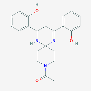 1-[2,4-Bis(2-hydroxyphenyl)-1,5,9-triazaspiro[5.5]undec-1-en-9-yl]ethanone