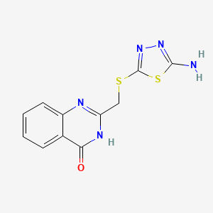 molecular formula C11H9N5OS2 B11453274 2-{[(5-Amino-1,3,4-thiadiazol-2-yl)sulfanyl]methyl}quinazolin-4-ol 