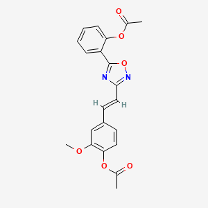 molecular formula C21H18N2O6 B11453286 2-(3-{(E)-2-[4-(acetyloxy)-3-methoxyphenyl]ethenyl}-1,2,4-oxadiazol-5-yl)phenyl acetate 