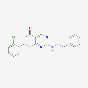 molecular formula C22H20ClN3O B11453321 7-(2-chlorophenyl)-2-[(2-phenylethyl)amino]-7,8-dihydroquinazolin-5(6H)-one 