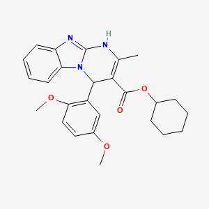 Cyclohexyl 4-(2,5-dimethoxyphenyl)-2-methyl-1,4-dihydropyrimido[1,2-a]benzimidazole-3-carboxylate