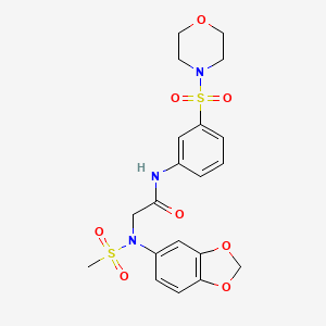 molecular formula C20H23N3O8S2 B11453362 2-[N-(2H-1,3-Benzodioxol-5-YL)methanesulfonamido]-N-[3-(morpholine-4-sulfonyl)phenyl]acetamide 