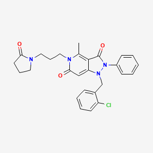 1-(2-chlorobenzyl)-4-methyl-5-[3-(2-oxopyrrolidin-1-yl)propyl]-2-phenyl-1H-pyrazolo[4,3-c]pyridine-3,6(2H,5H)-dione