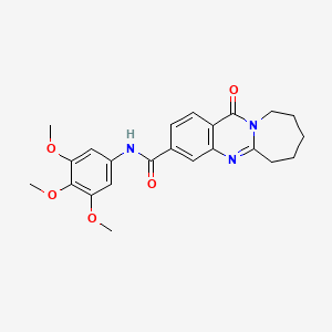 molecular formula C23H25N3O5 B11453415 12-oxo-N-(3,4,5-trimethoxyphenyl)-6,7,8,9,10,12-hexahydroazepino[2,1-b]quinazoline-3-carboxamide 