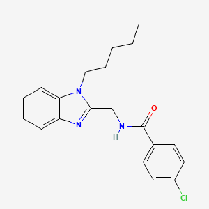 molecular formula C20H22ClN3O B11453421 4-chloro-N-[(1-pentyl-1H-benzimidazol-2-yl)methyl]benzamide 