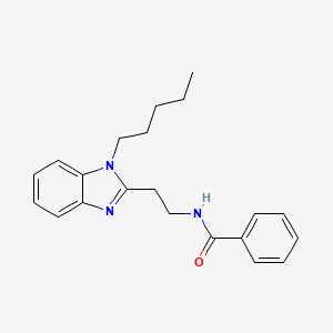 molecular formula C21H25N3O B11453423 N-[2-(1-pentyl-1H-benzimidazol-2-yl)ethyl]benzamide 