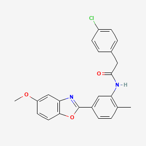 2-(4-chlorophenyl)-N-[5-(5-methoxy-1,3-benzoxazol-2-yl)-2-methylphenyl]acetamide