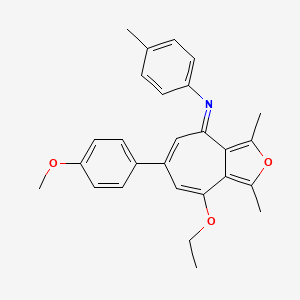 N-[(4E)-8-ethoxy-6-(4-methoxyphenyl)-1,3-dimethyl-4H-cyclohepta[c]furan-4-ylidene]-4-methylaniline