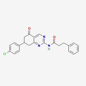 molecular formula C23H20ClN3O2 B11453451 N-[7-(4-chlorophenyl)-5-oxo-5,6,7,8-tetrahydroquinazolin-2-yl]-3-phenylpropanamide 