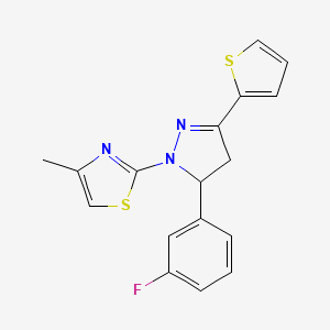 2-[5-(3-fluorophenyl)-3-(thiophen-2-yl)-4,5-dihydro-1H-pyrazol-1-yl]-4-methyl-1,3-thiazole