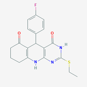 2-(ethylsulfanyl)-5-(4-fluorophenyl)-5,8,9,10-tetrahydropyrimido[4,5-b]quinoline-4,6(3H,7H)-dione