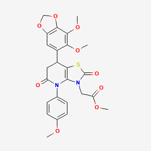 methyl [7-(6,7-dimethoxy-1,3-benzodioxol-5-yl)-4-(4-methoxyphenyl)-2,5-dioxo-4,5,6,7-tetrahydro[1,3]thiazolo[4,5-b]pyridin-3(2H)-yl]acetate