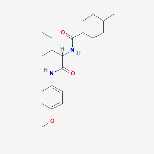 molecular formula C22H34N2O3 B11453478 N-(4-ethoxyphenyl)-N~2~-[(4-methylcyclohexyl)carbonyl]isoleucinamide 