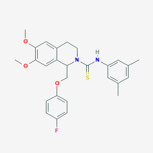 N-(3,5-dimethylphenyl)-1-((4-fluorophenoxy)methyl)-6,7-dimethoxy-3,4-dihydroisoquinoline-2(1H)-carbothioamide