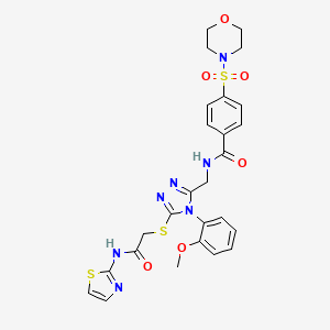 N-((4-(2-methoxyphenyl)-5-((2-oxo-2-(thiazol-2-ylamino)ethyl)thio)-4H-1,2,4-triazol-3-yl)methyl)-4-(morpholinosulfonyl)benzamide